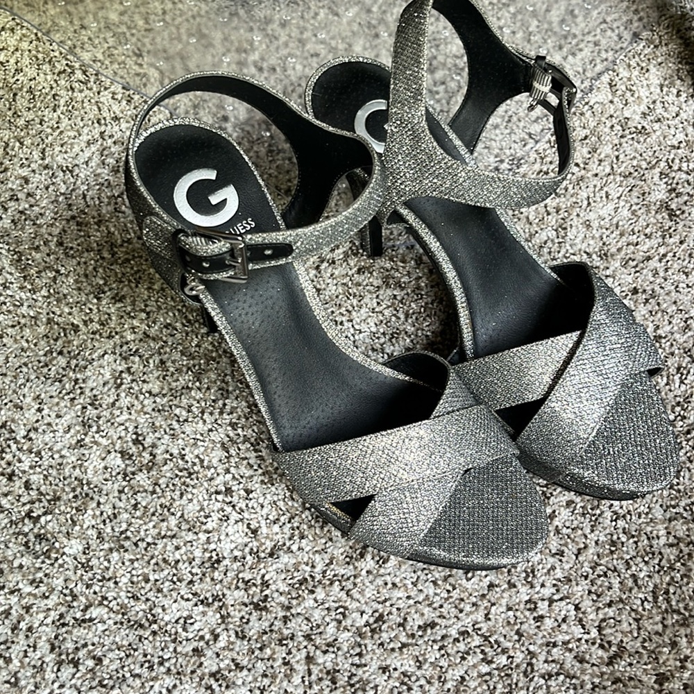 G by Guess Silver Heels